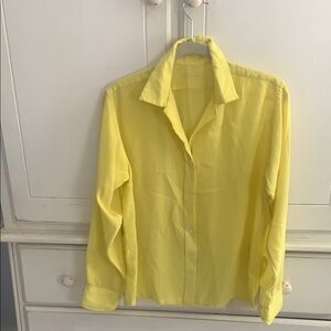 Dior vintage 70’s Yellow blouse with Embroidered Logo